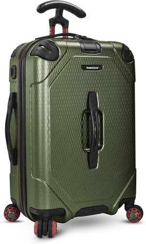 Traveler's Choice Maxporter II Hardside Polycarbonate Suitcase with Spinner Wheels, TSA Lock, Green, 22" Carry-On Luggage